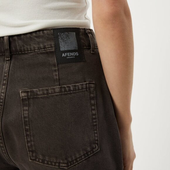 NWT Afends - Shelby - Women's Organic Cotton Wide Leg Brown Denim Jeans - 26x28 - Picture 14 of 16